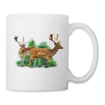 Hirsch im Waldesrauschen - Tasse - Weiß - Rechts