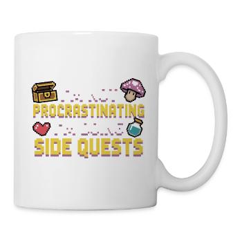 Je ne tergiverse pas, je fais des quêtes secondaires - Mug blanc - blanc - Droite