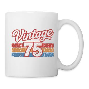 Vintage 75 Design Rétro Années 70 - Mug blanc - blanc - Droite
