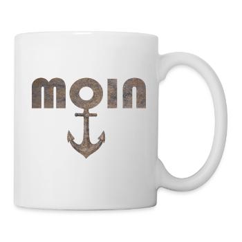 Moin avec ancre au look vintage rouillé - Mug blanc - blanc - Droite