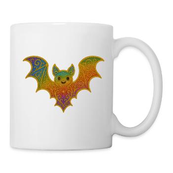 Regenbogenfledermaus mit Glitterrand - Tasse - Weiß - Rechts