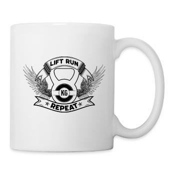 Répétition de la course d’ascenseur – Kettlebell Wings Tee - Mug blanc - blanc - Droite