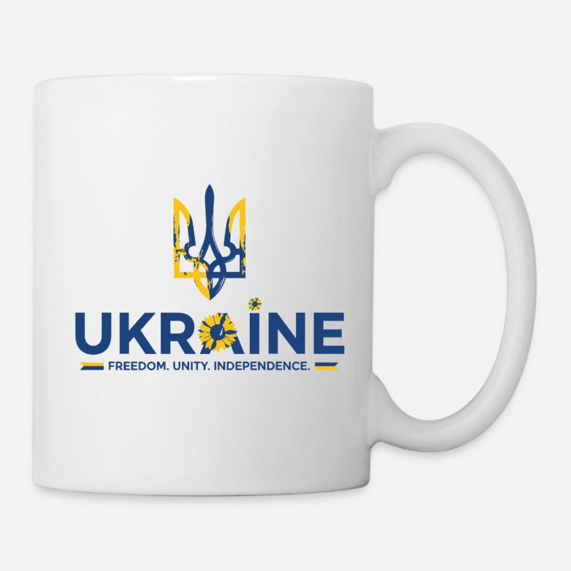 Trident Sunflower Ukraine Flag - Mug - white