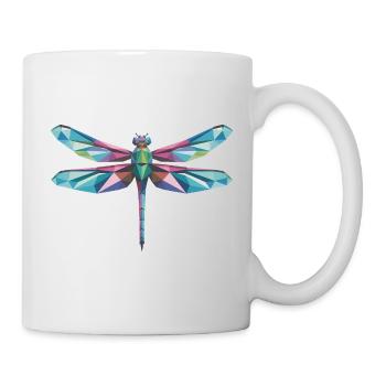 Dragonfly - Cooles Low-Poly-Logo - Tasse - Weiß - Rechts