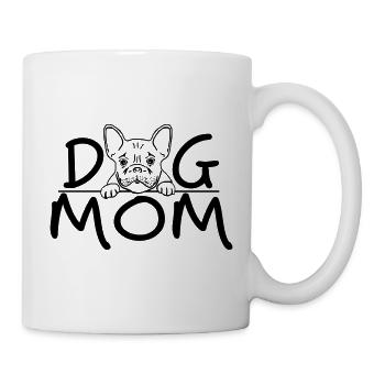 Dog Mom | Cute Bulldog Line Art Design - Tasse - Weiß - Rechts