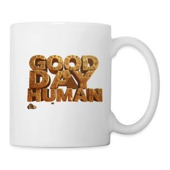 Good day, Human – Alien Humor in Hieroglyphen - Tasse - Weiß - Rechts