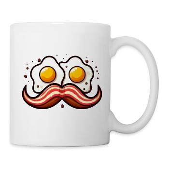 Mustache Eggs Duo Cartoon - Mug - white - Right