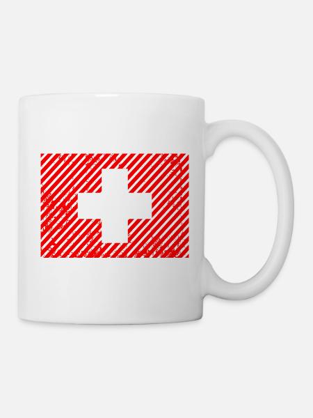 Swiss Flag Retro - Mug - white