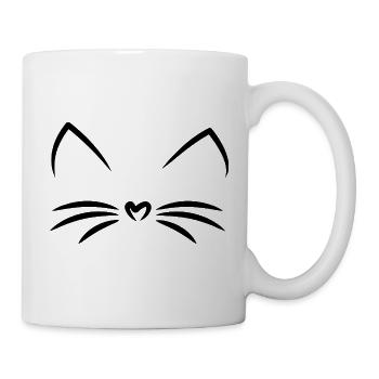 Katze Katzengesicht Katzenfreund - Tasse - Weiß - Rechts