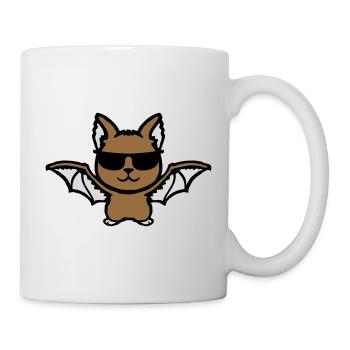 Cute Bat Sunglasses Cool Halloween Funny - Mug - white - Right