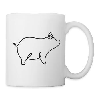 Dessin de cochon – symbole de bonheur et de nature - Mug blanc - blanc - Droite