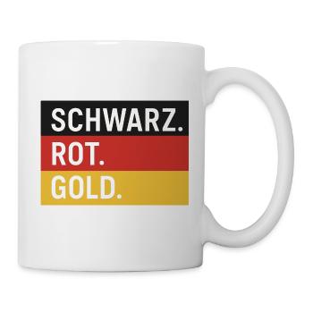 Schwarz. Rot. Gold. – Deutschland Farben Shirt - Tasse - Weiß - Rechts