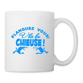 Planquez vous voici la Chieuse - Mug blanc - blanc - Droite