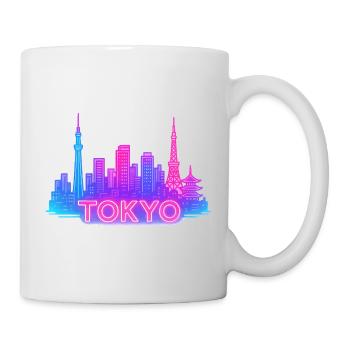 Neon Tokyo Skyline - Mug - white - Right