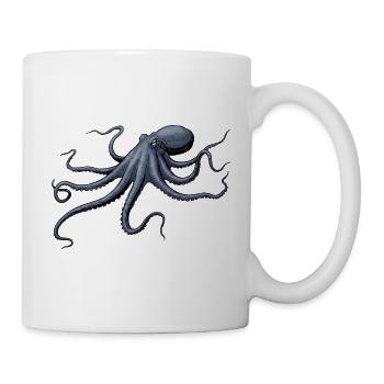 Nachtblauer Kraken Octopus - Tasse - Weiß - Rechts
