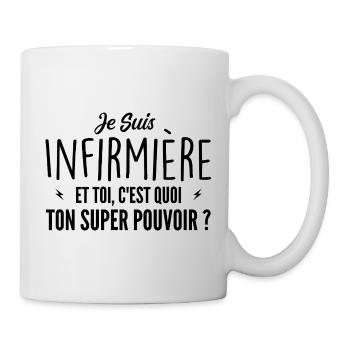 I am a nurse. What's your superpower? - Mug - white - Right
