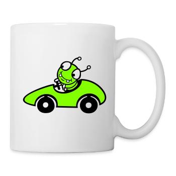 Caterpillar Worm Voiture de course Voiture de course Conduite rapide Sports - Mug blanc - blanc - Droite