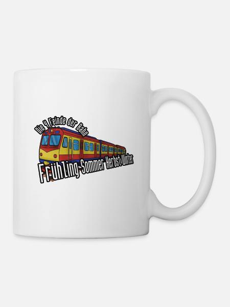 Bahnfarben Jahreszeiten, ganzjährig Verspätung - Tasse - Weiß