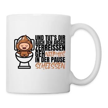 Ne jamais chier pendant la pause – Drôle de dicton - Mug blanc - blanc - Droite