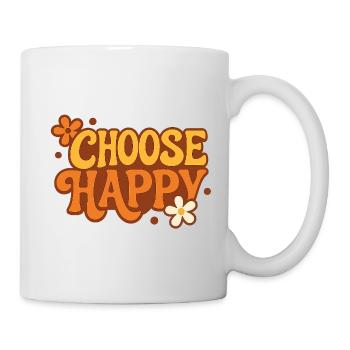 Choisissez le bonheur Choisissez la police de caractères au design rétro - Mug blanc - blanc - Droite