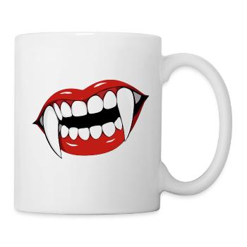 Vampirlippen Popart Halloween Party - Tasse - Weiß - Rechts