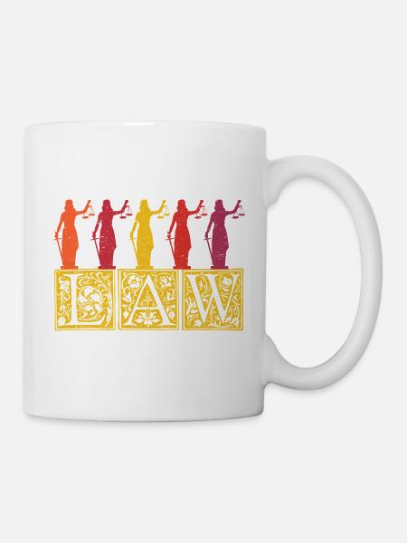 Justitia Anwalt Anwältin Gesetz Vintage Retro - Tasse - Weiß