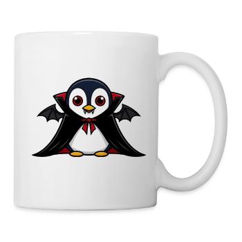 Süßer Halloween Pinguin Vampir Cartoon Chibi - Tasse - Weiß - Rechts