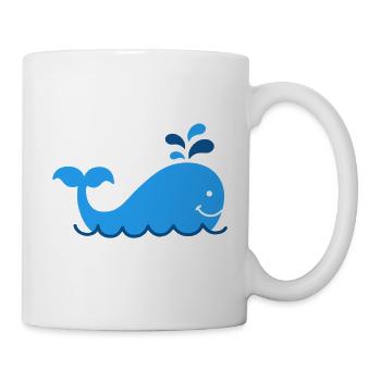 Nautic Design Blue Whale Splash Cartoon - Mug - white - Right