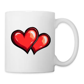 Herzen Liebe Symbol - Tasse - Weiß - Rechts