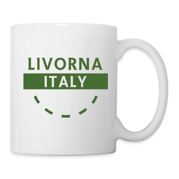 Livourne, Italie, Logo vert - Mug blanc - blanc - Droite