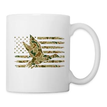 Duck Camo US Flag Waterfowl Patriotic Scene - Mug - white - Right