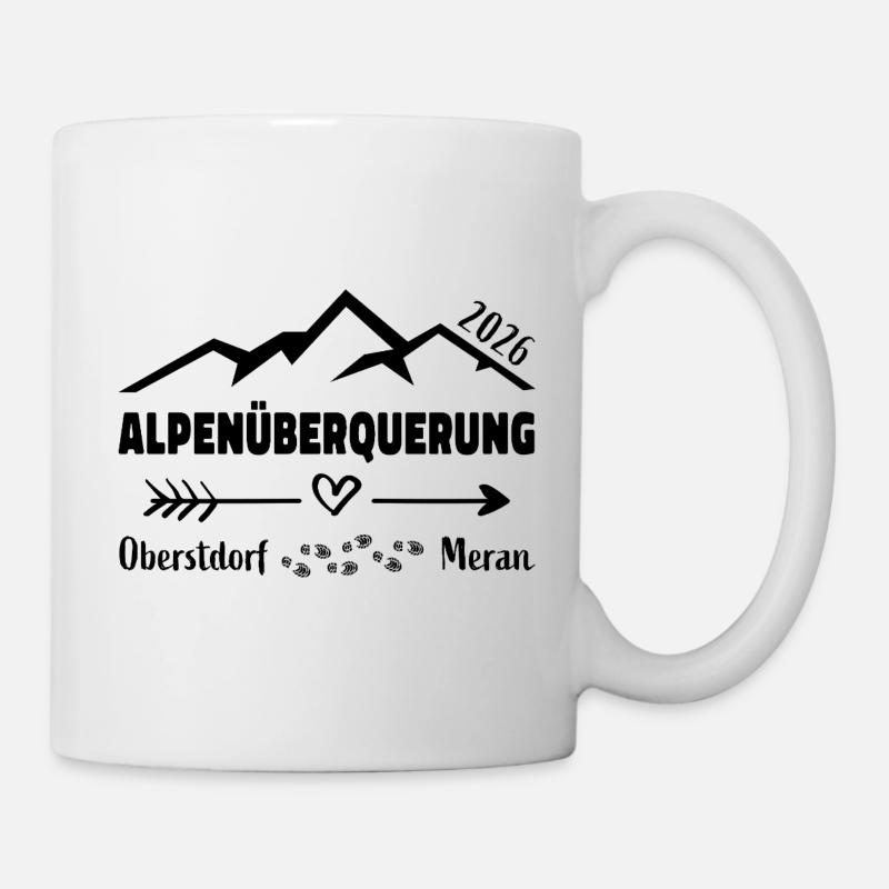 Alpenüberquerung E5 2026 Oberstdorf Meran - Tasse - Weiß