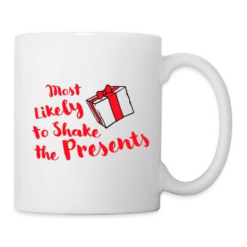 Le plus susceptible de secouer les cadeaux Noël Fun - Mug blanc - blanc - Droite