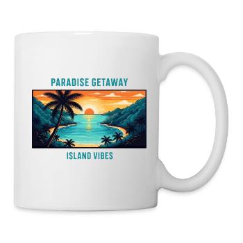 Bahamas, îles paradisiaques, plage tropicale, palmier de soleil - Mug blanc - blanc - Droite