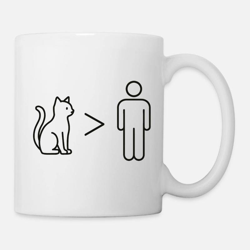 Les chats plutôt que les hommes - Design by Vany écrit - Mug blanc - blanc