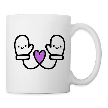 Süße Handschuhe mit Herz | Winter Liebe - Tasse - Weiß - Rechts