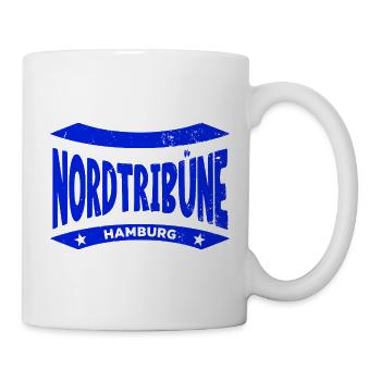 Hamburg Nordtribüne Hoodie – Echtes Fanherz - Tasse - Weiß - Rechts
