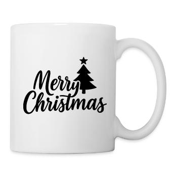 Merry Christmas with festive Christmas tree - Mug - white - Right