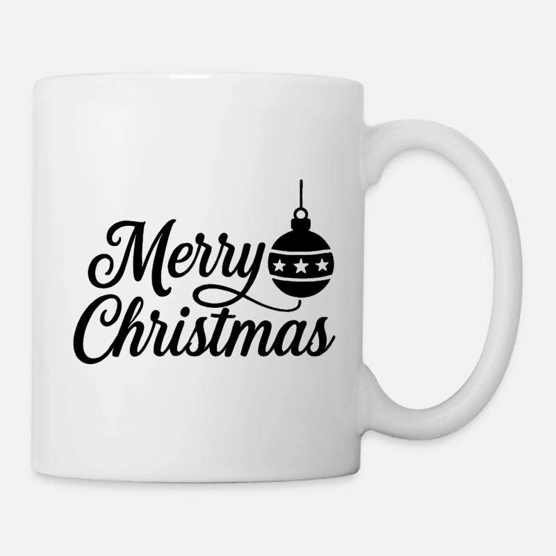 Merry Christmas mit Weihnachtskugel - Tasse - Weiß
