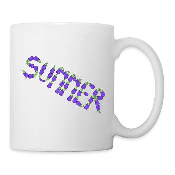 Sommer-Auberginen - Tasse - Weiß - Rechts