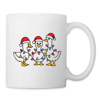Three Festive Ducks in Santa Hats - Mug - white - Right