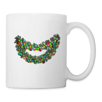Tazz Gespräche | Fröhliches Neon-Girlanden-Lächeln - Tasse - Weiß - Rechts