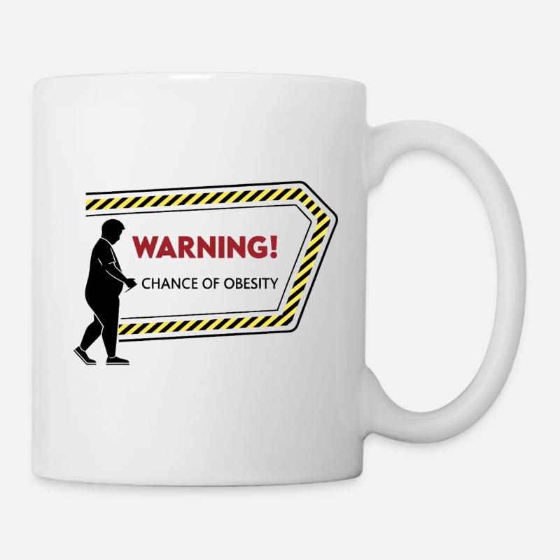 Avertissement : Graphique de mise en garde contre l’obésité - Mug blanc - blanc