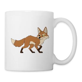 Determined cartoon fox - Mug - white - Right