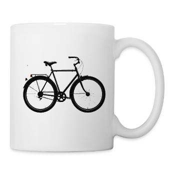Vélo noir minimaliste - Mug blanc - blanc - Droite