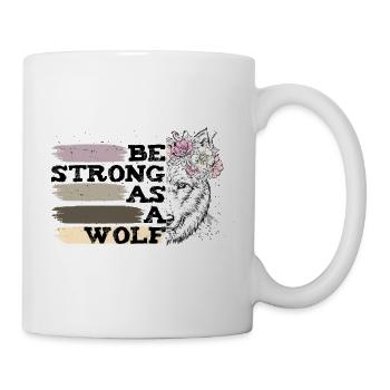 Loup avec des fleurs vintage citation inspirante - Mug blanc - blanc - Droite