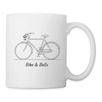 Dessin au trait de vélo et de cloches - Mug blanc - blanc - Droite
