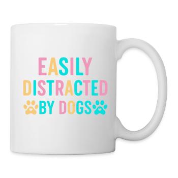 Facilement distrait par les chiens - Mug blanc - blanc - Droite