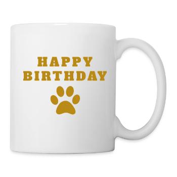 Happy Birthday Dog - Tasse - Weiß - Rechts