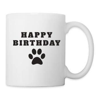 Happy Birthday Dog - Tasse - Weiß - Rechts